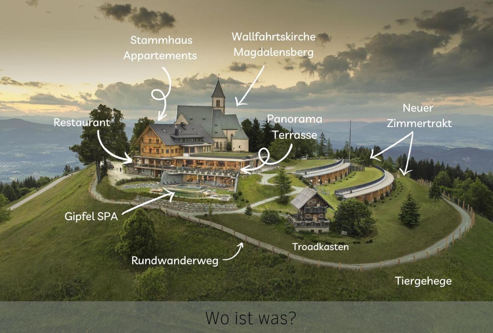 Gipfelhaus Magdalensberg Hotell Sankt Veit an der Glan Exteriör bild